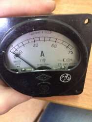 Э8021, 73 г.в. 2,5 кл (пред.изм  0-75 A, ТТ75\5, частота 50:180-550 Hz)